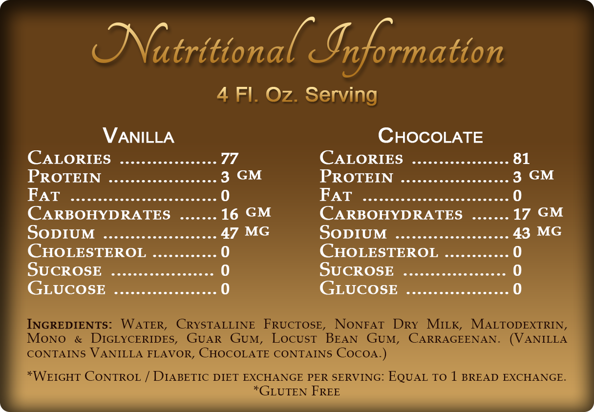 Boca Freeze Nutritional Information